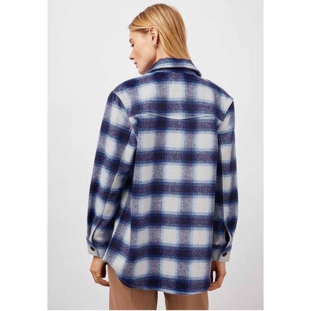Rails Tripp Flannel Plaid Shirt Jacket XL Blue Western Shacket Cozy Country Warm - Picture 4 of 16